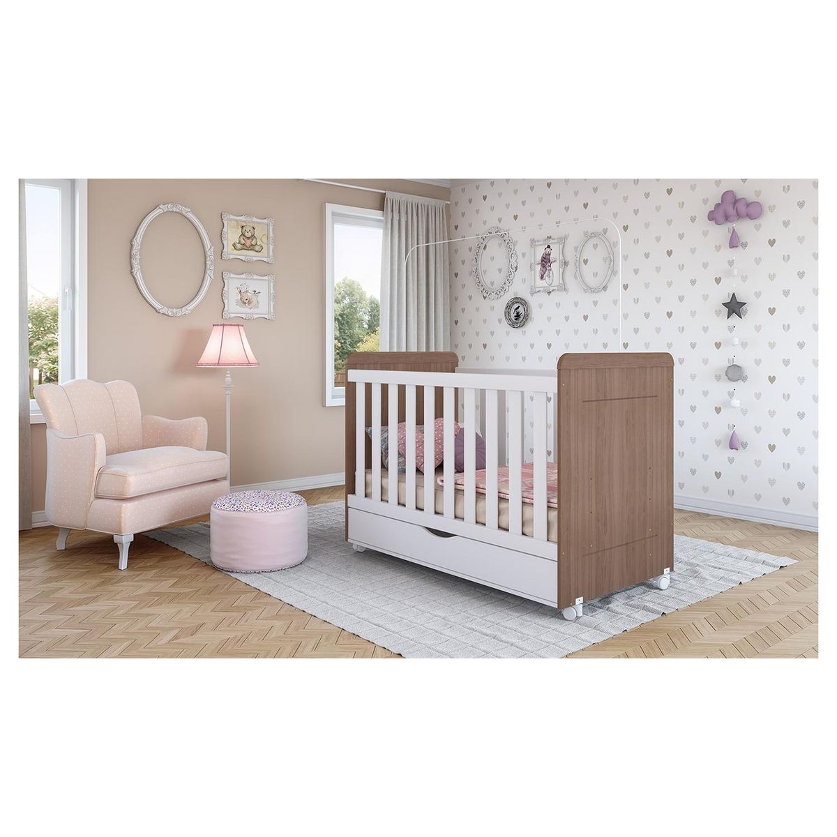Cuna 135x76x101 cm avellana, marca KIDSCOOL - Foto 2