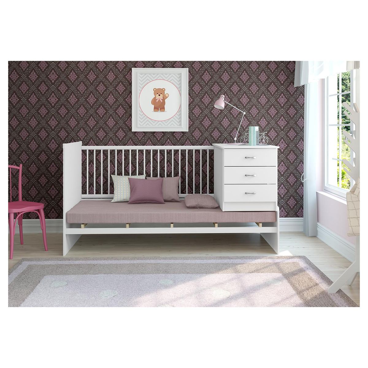 KIDSCOOL - Cuna 193x101x101 cm blanca