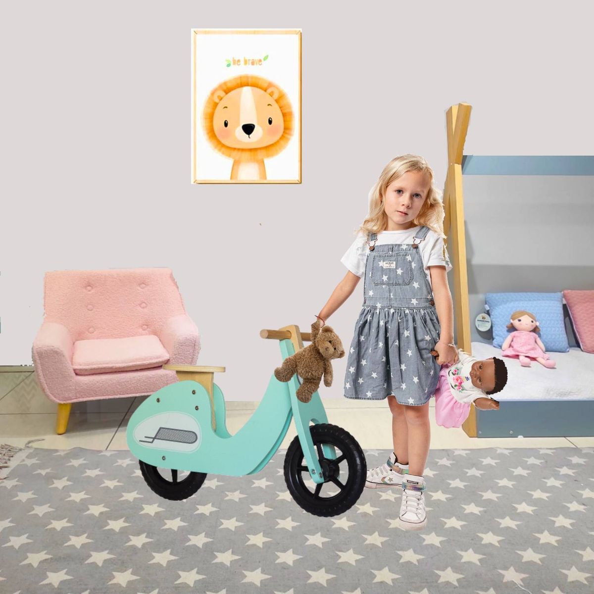 KIDSCOOL - Bicicleta Vespa de aprendizaje en madera aro 12