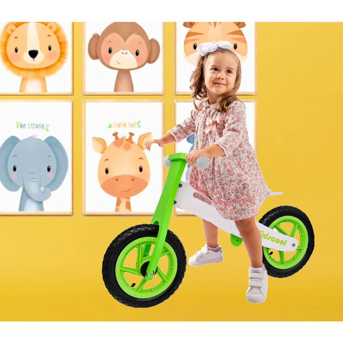 KIDSCOOL - Bicicleta madera verde Riders aro 12