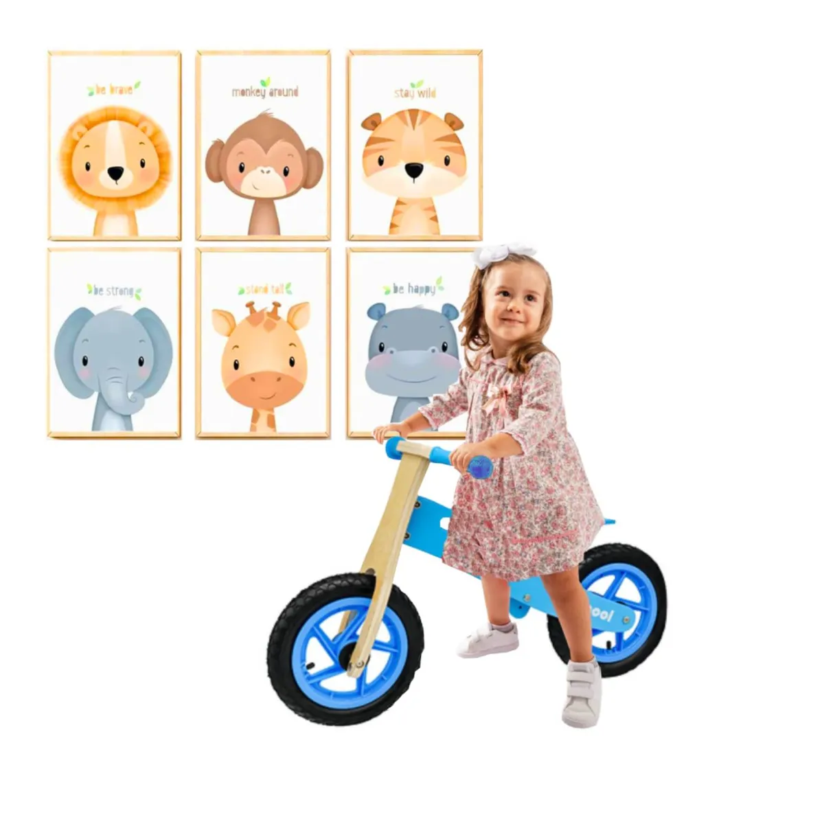 KIDSCOOL - Bicicleta madera azul Riders aro 12