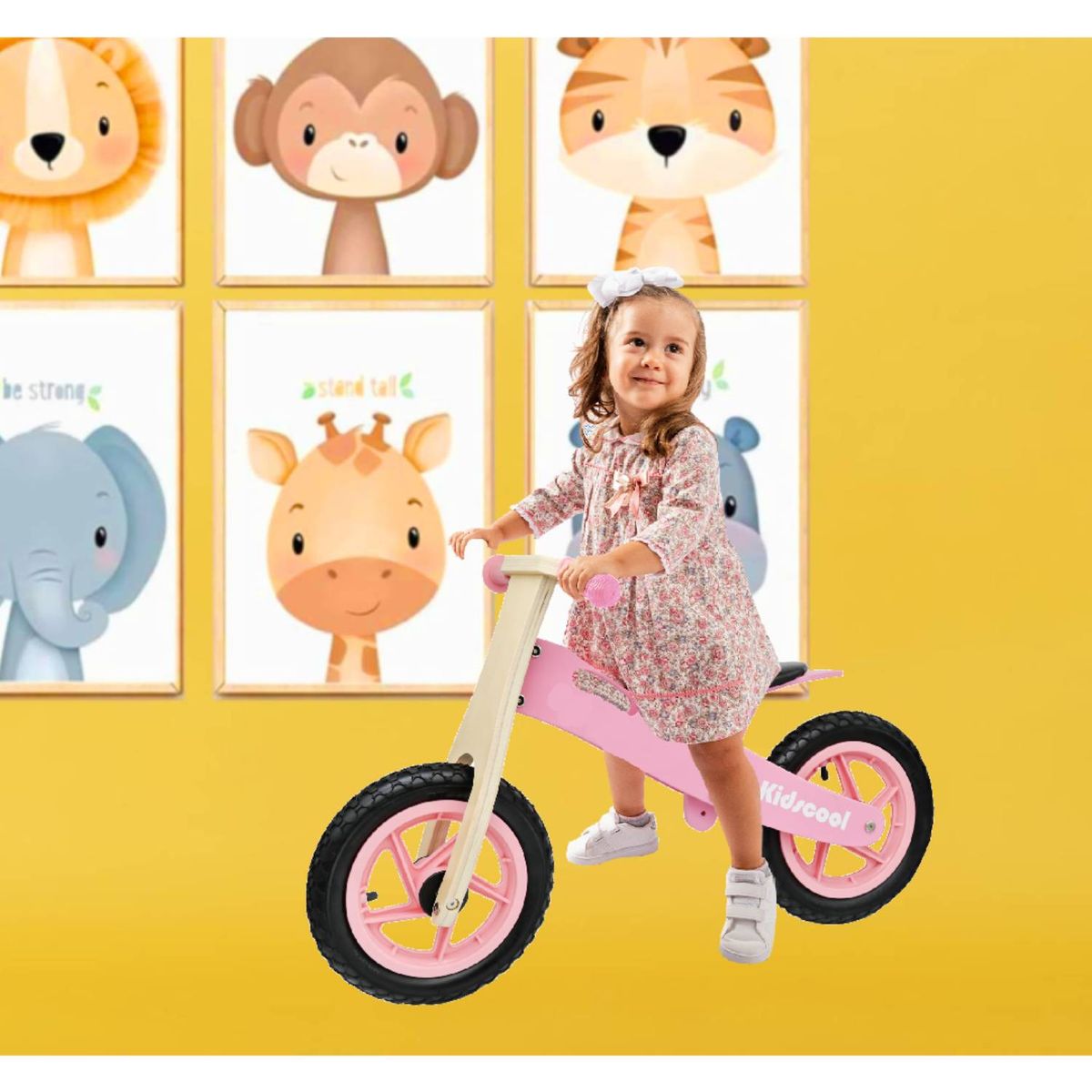 KIDSCOOL - Bicicleta madera rosado Riders aro 12