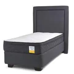 DRIMKIP - Cama Americana Eurotop 1.5 Plaza BN 105x190 cm + Respaldo