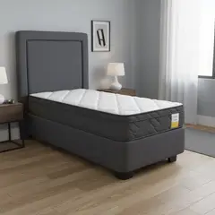 DRIMKIP - Cama Americana Eurotop 1.5 Plaza Bn 105X190 Cm + Respaldo
