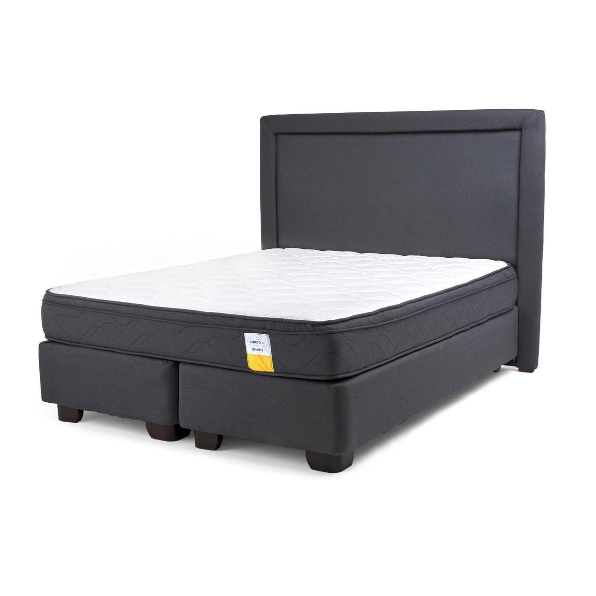 DRIMKIP - Cama Americana Eurotop 2 Plazas BD 150x190 cm + Respaldo