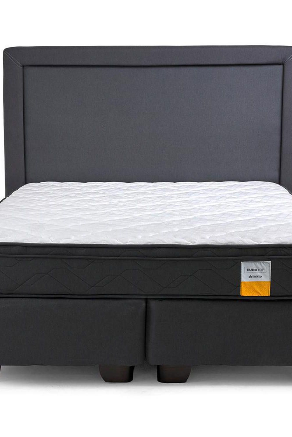 DRIMKIP - Cama Americana Eurotop 2 Plazas BD 150x190 cm + Respaldo
