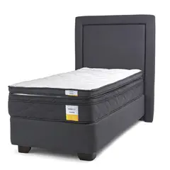 DRIMKIP - Cama Americana Eurotop 1.5 Plaza Plus BN 105x200 cm + Topper + Respaldo