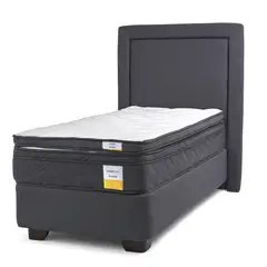 DRIMKIP - Cama Americana Eurotop 1.5 Plaza BN 105x190 cm + Topper + Respaldo