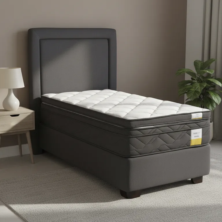 DRIMKIP Cama Americana Eurotop 1.5 Plaza Bn 105X190 Cm + Topper + Respaldo
