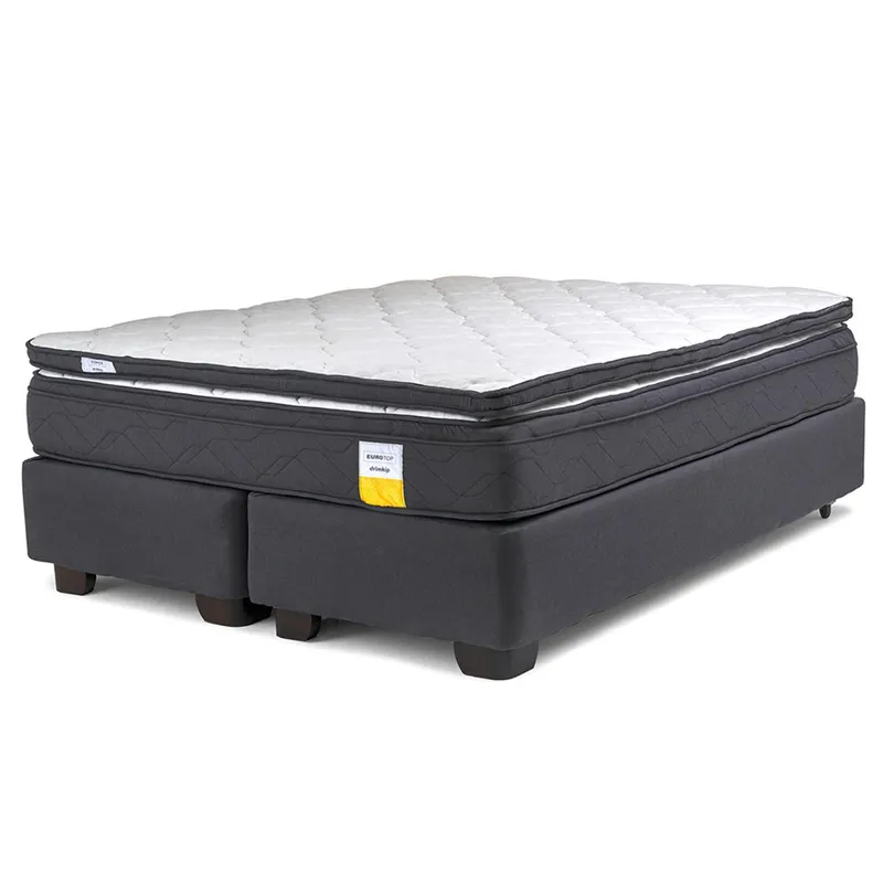 DRIMKIP - Cama Americana Eurotop 2 Plazas BD 150x190 cm + Topper