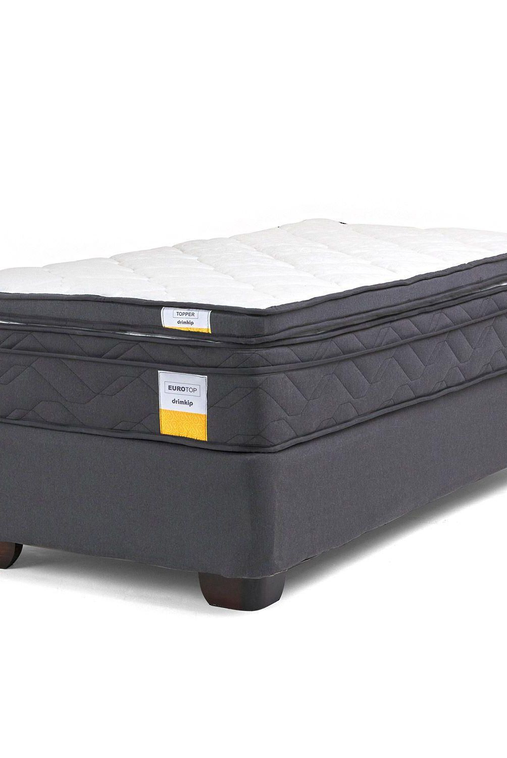 DRIMKIP - Cama Americana Eurotop 1 Plaza Plus BN 90x200 cm + Topper