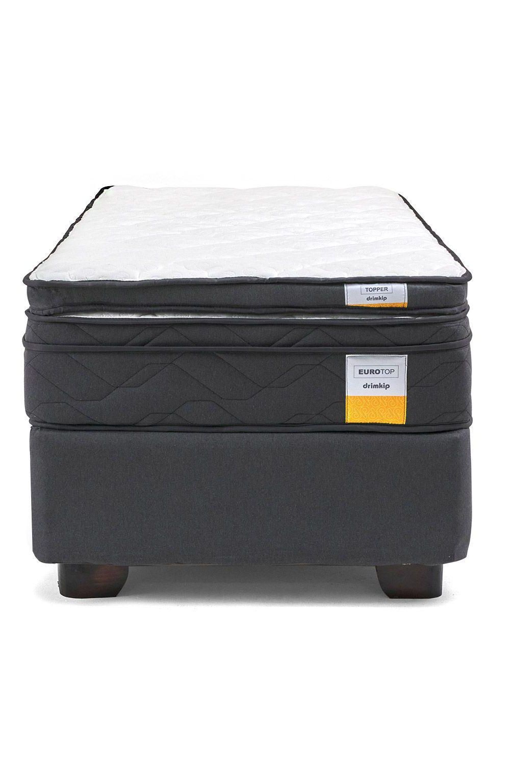 DRIMKIP - Cama Americana Eurotop 1 Plaza Plus BN 90x200 cm + Topper