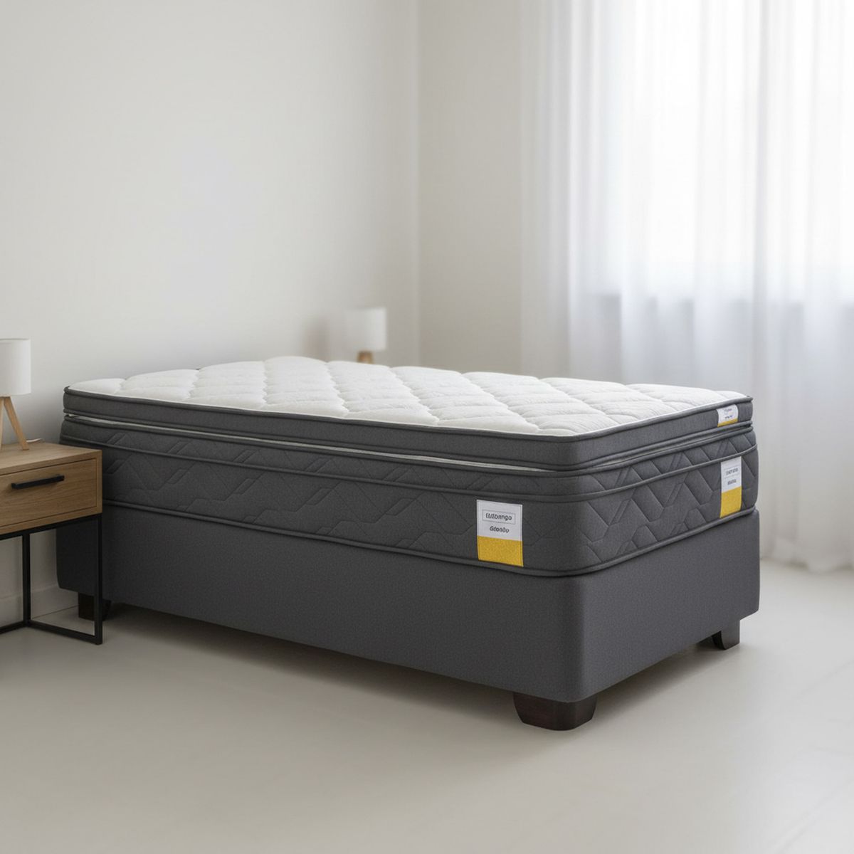 Cama Americana Eurotop 1.5 Plaza Bn 105X190 Cm + Topper, marca DRIMKIP - Foto Principal