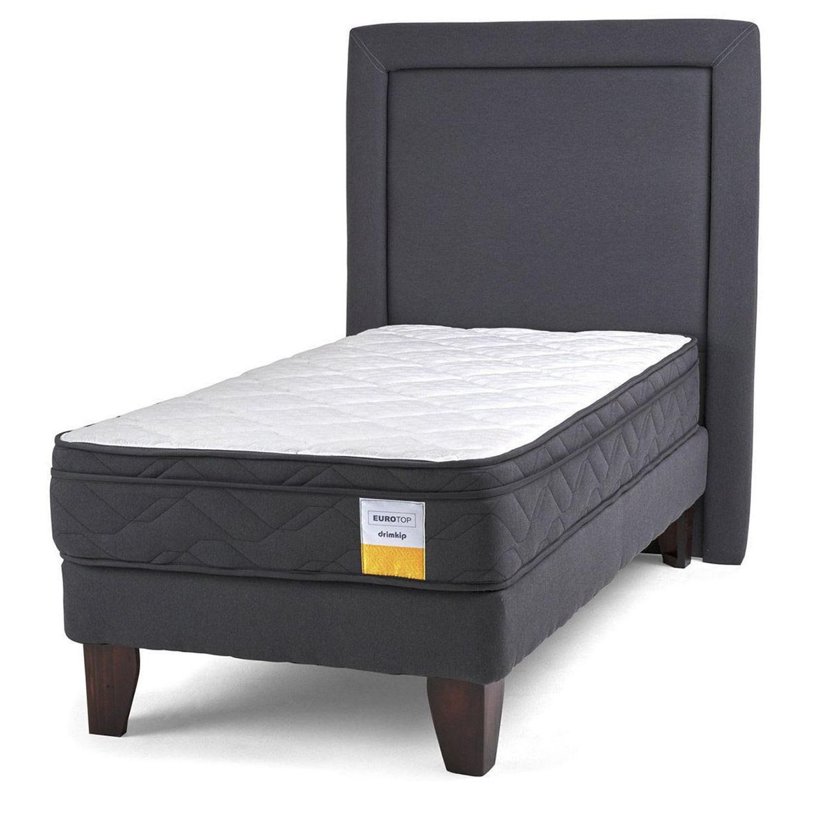 DRIMKIP - Cama Europea Eurotop 1 Plaza Plus BN 90x200 cm + Respaldo