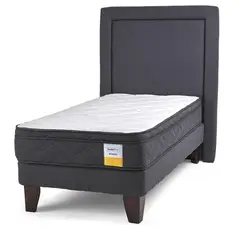 DRIMKIP - Cama Europea Eurotop 1.5 Plaza Plus BN 105x200 cm + Respaldo