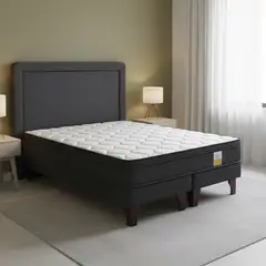 DRIMKIP - Cama Europea Eurotop 2 Plazas Bd 150X190 Cm + Respaldo