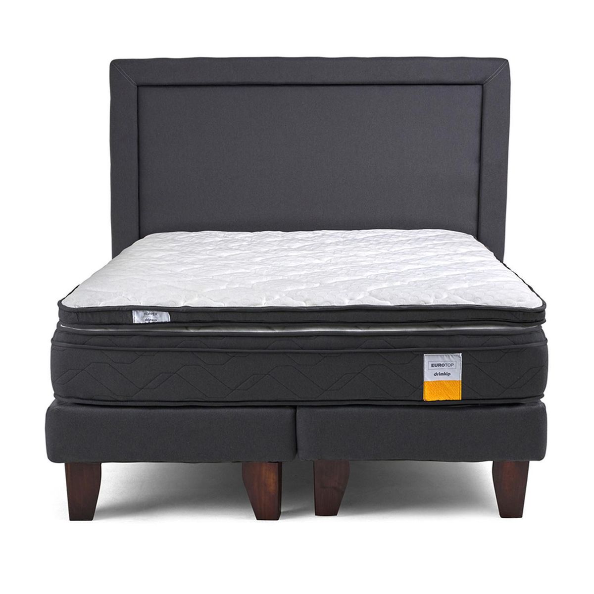 DRIMKIP - Cama Europea Eurotop Full BD 137x190 cm+ Topper + Respaldo