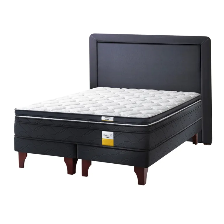 DRIMKIP Cama Europea Eurotop King Bd 180X200 Cm + Topper + Respaldo