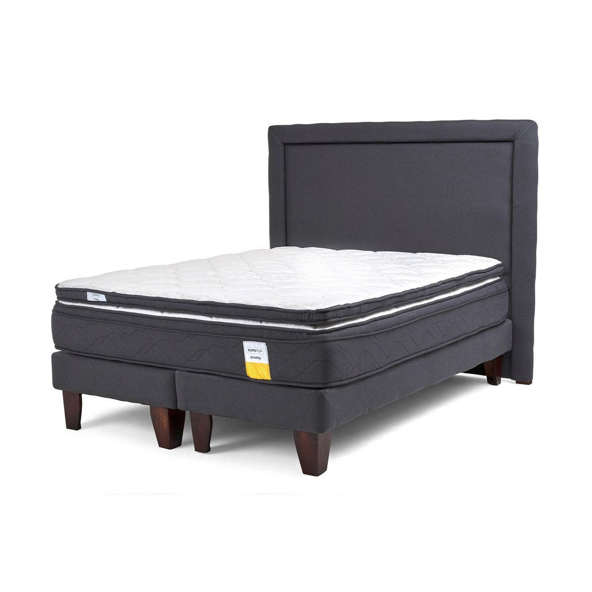 DRIMKIP - Cama Europea Eurotop 2 Plazas BD 150x190 cm + Topper + Respaldo
