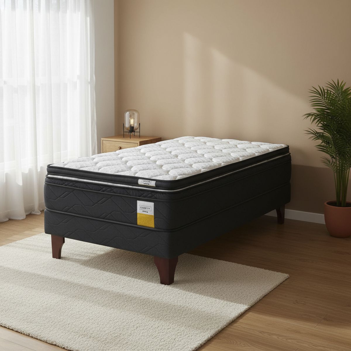 DRIMKIP - Cama Europea Eurotop 1 Plaza Bn 90X190 Cm + Topper