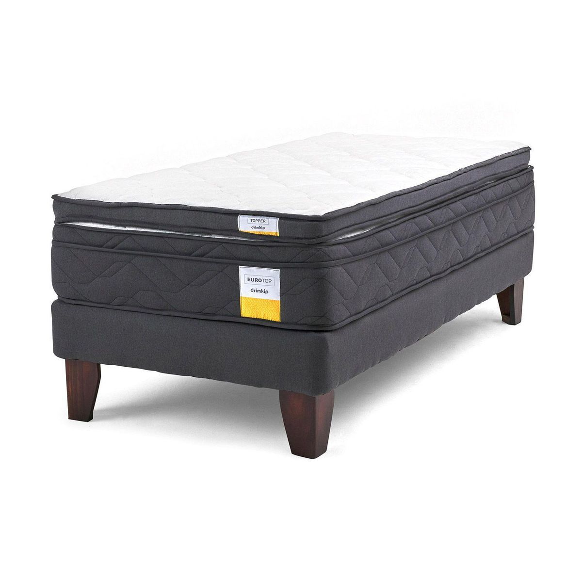DRIMKIP - Cama Europea Eurotop 1 Plaza Plus Bn 90X200 Cm + Topper