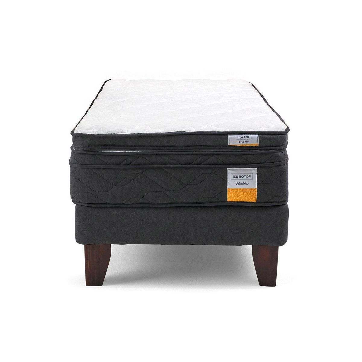 DRIMKIP - Cama Europea Eurotop 1 Plaza Plus Bn 90X200 Cm + Topper