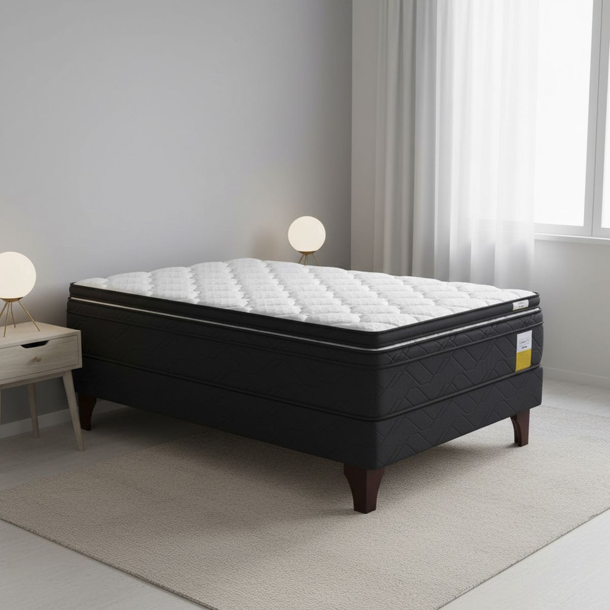 DRIMKIP - Cama Europea Eurotop 1.5 Plaza Bn 105X190 Cm + Topper