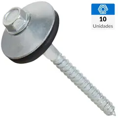 FIXSER - Tornillo Techo Cabeza Hexagonal Madera 2-1/2 " 5.5 mm 10 Unidades