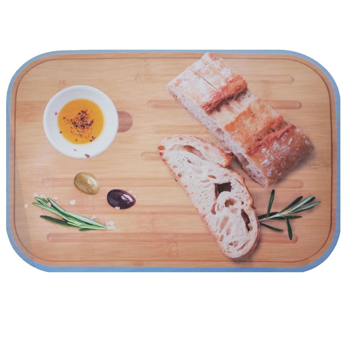 SOHOGAR - Tabla cocktail madera y pocillo para salsa azul
