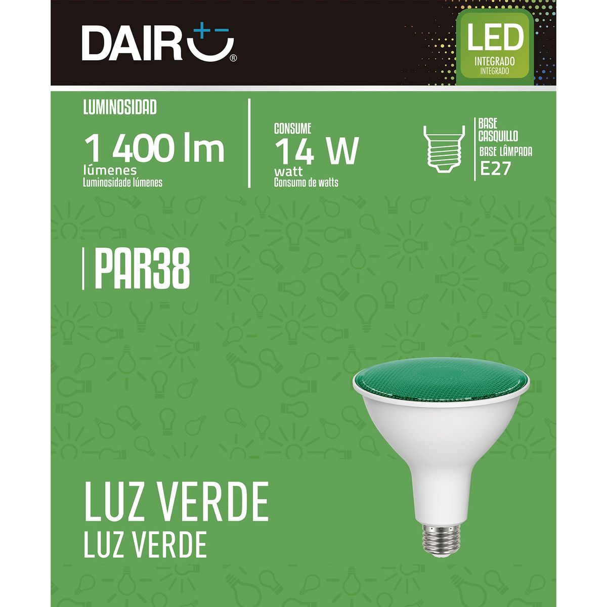 Ampolleta LED E27 14w verde, marca DAIRU - Foto 2