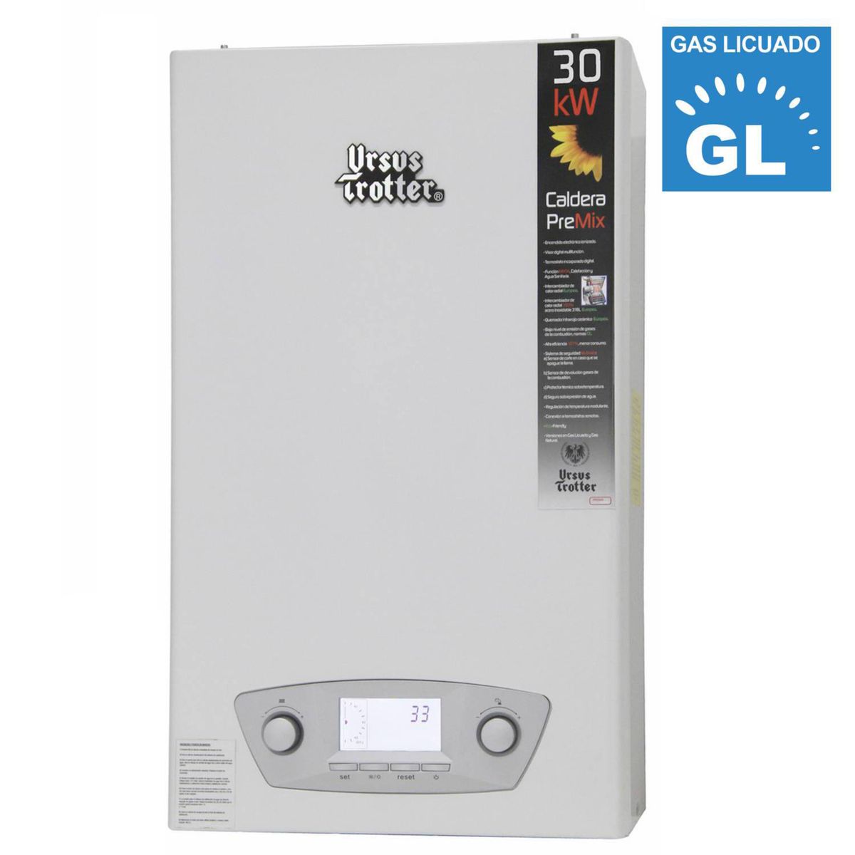 URSUS TROTTER - Caldera de Condensación Gas Licuado 16 Litros 2900 W de Muro