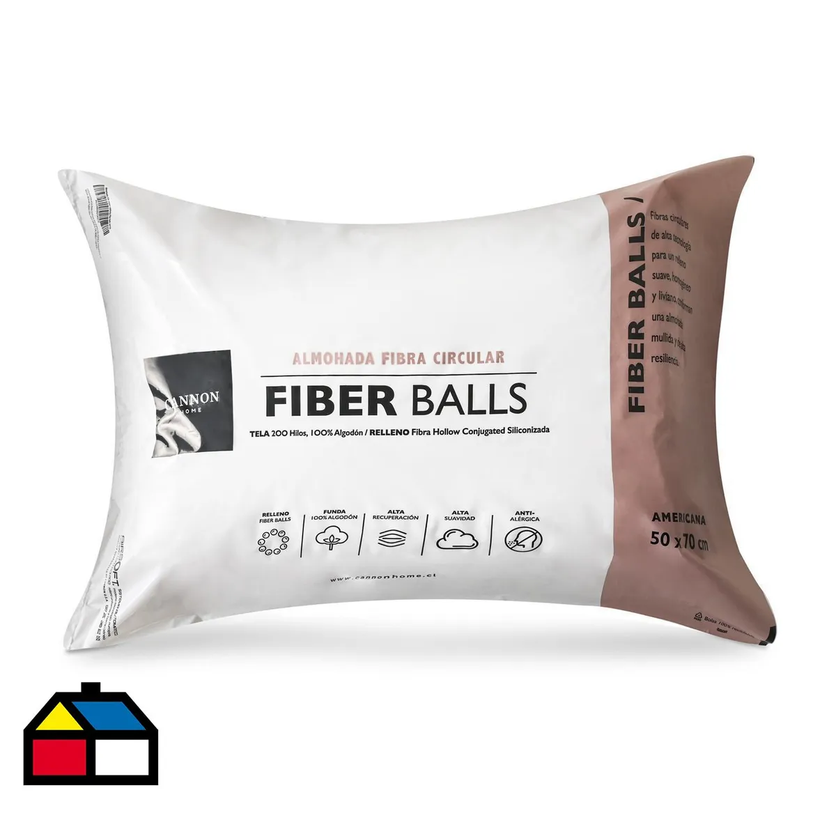 CANNON - Almohada de Poliuretano para Dormir 50x70 cm