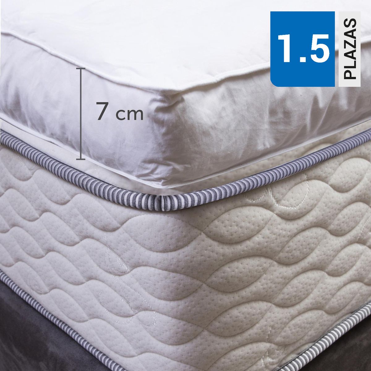 CANNON - Cubrecolchón Pluma 1.5 plazas Blanco