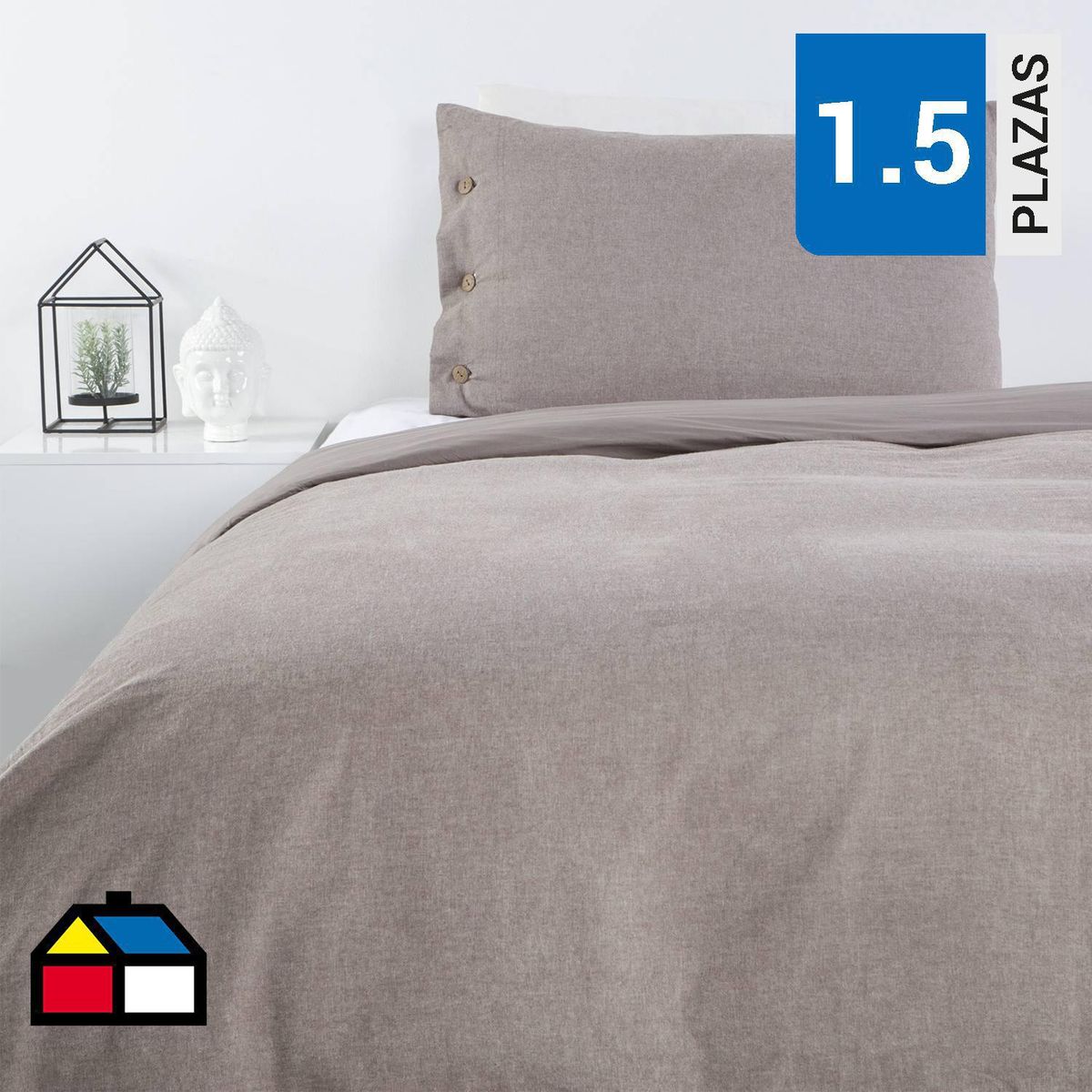 CANNON - Funda de Plumón 1.5 plazas Tabac Café