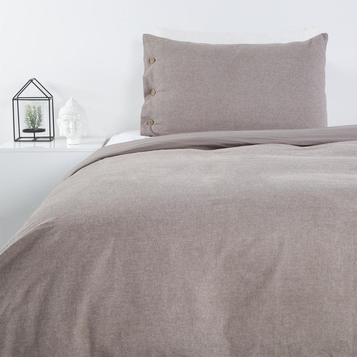 CANNON - Funda de Plumón 1.5 plazas Tabac Café