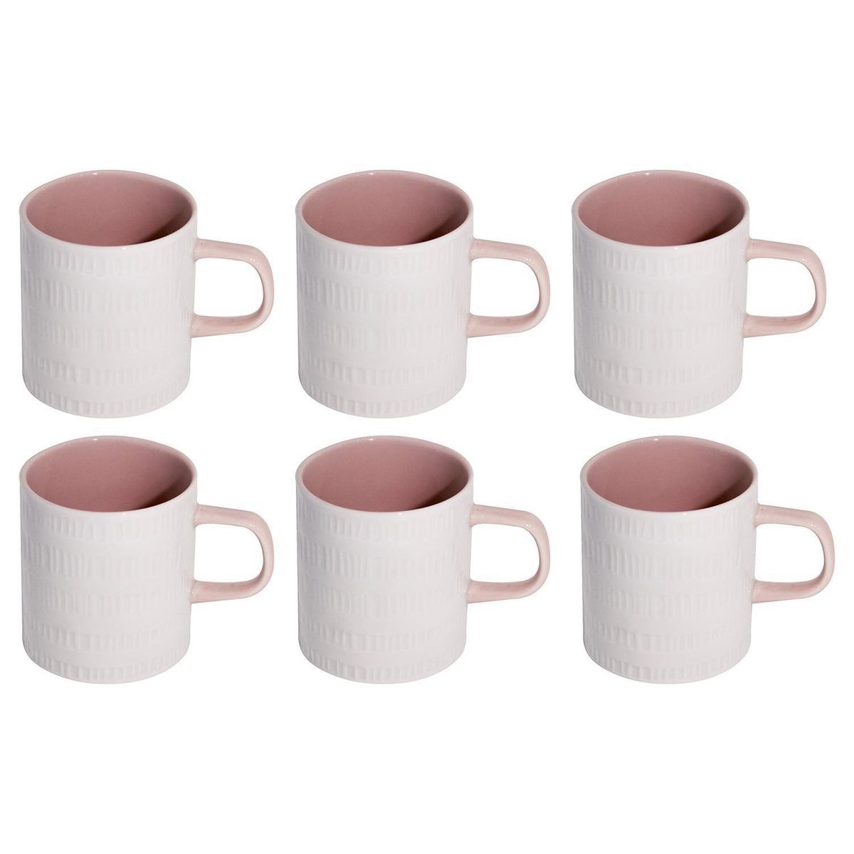 DECO EXPRESS - Set 6 mugs Romanticos 300 cc rosado