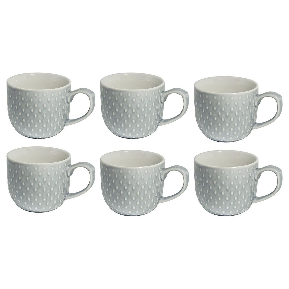 DECO EXPRESS - Set 6 mugs textura 260 cc gris