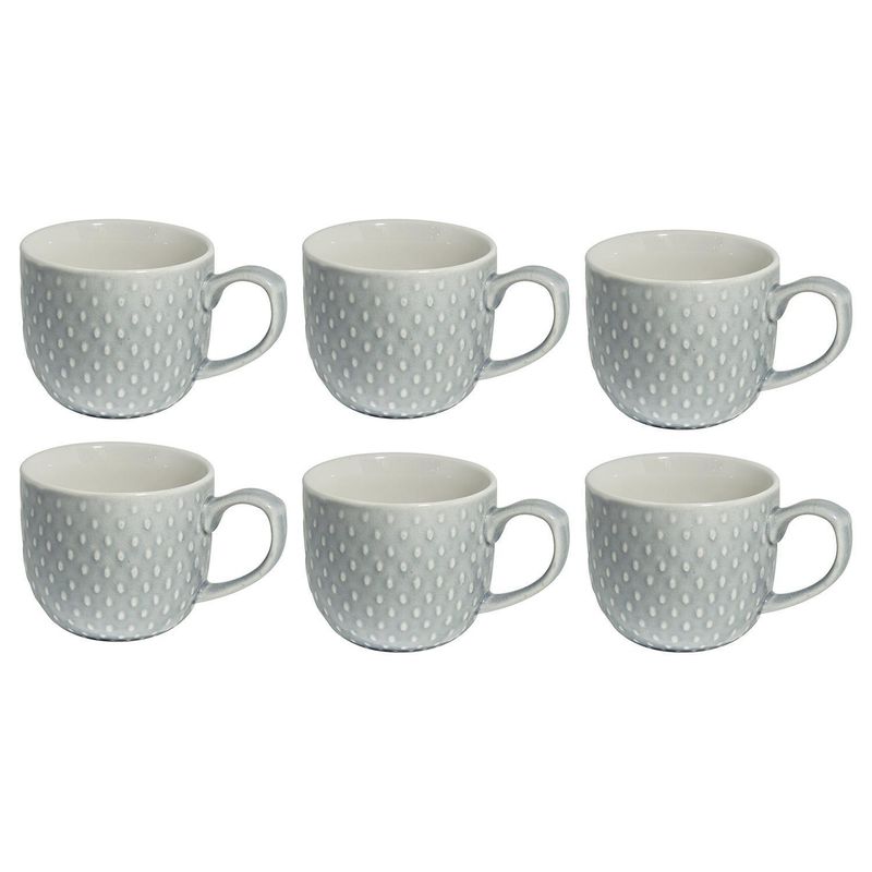 DECO EXPRESS - Set 6 mugs textura 260 cc  gris