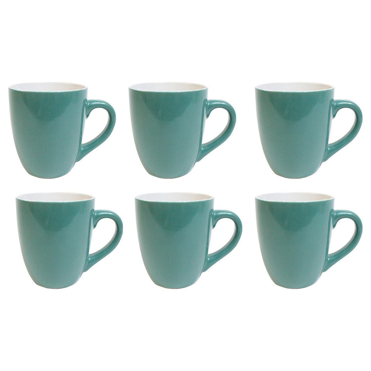DECO EXPRESS - Set 6 mugs 360 cc verde petroleo