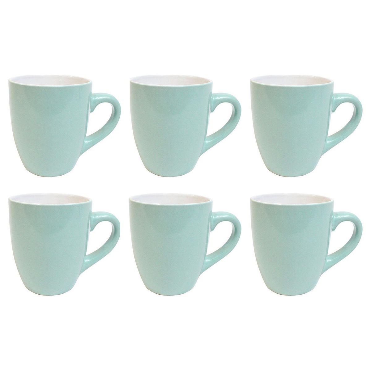 DECO EXPRESS - Set 6 mugs 360 cc verde agua