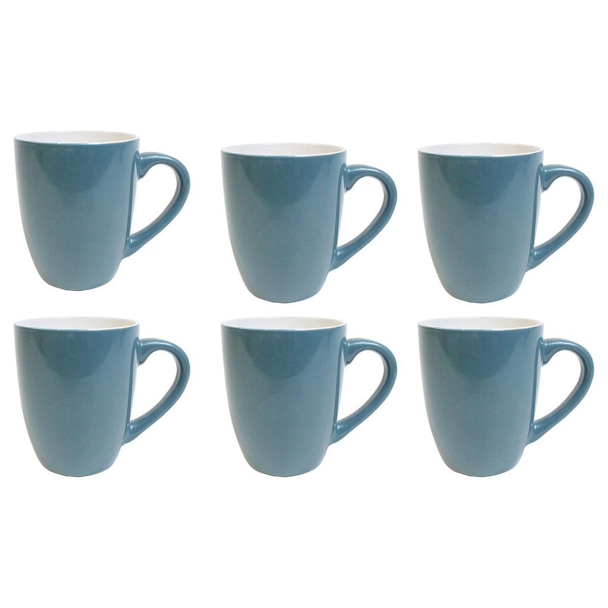 DECO EXPRESS - Set 6 mugs 360 cc azul petroleo