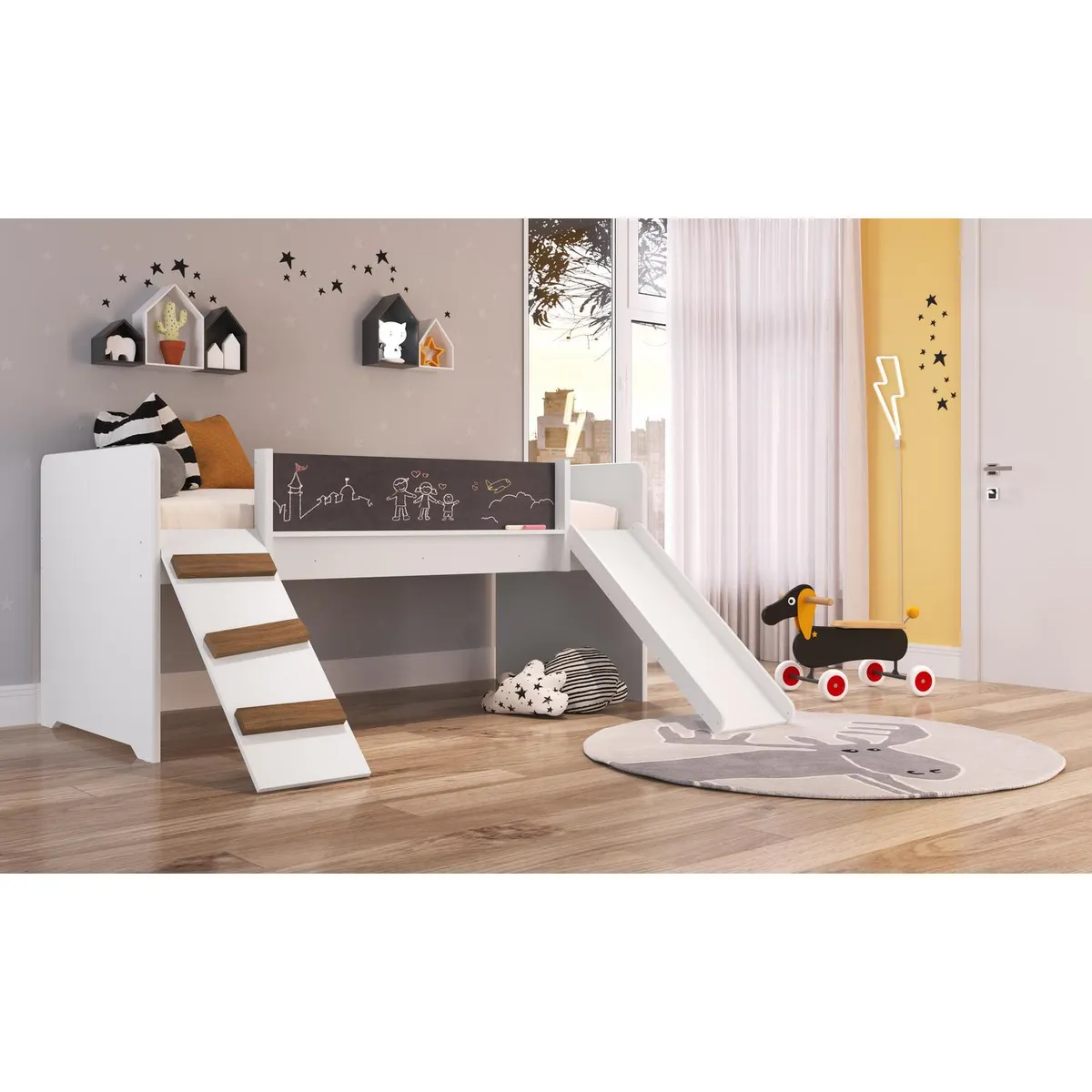 KIDSCOOL - Cama de Transición Infantil Infantil Harmony Blanco
