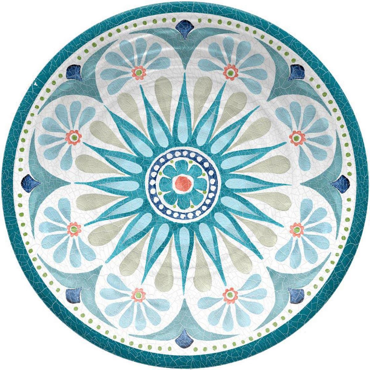  21.6 cm Melamina Medallión Turquesa, marca JUST HOME COLLECTION - Foto Principal