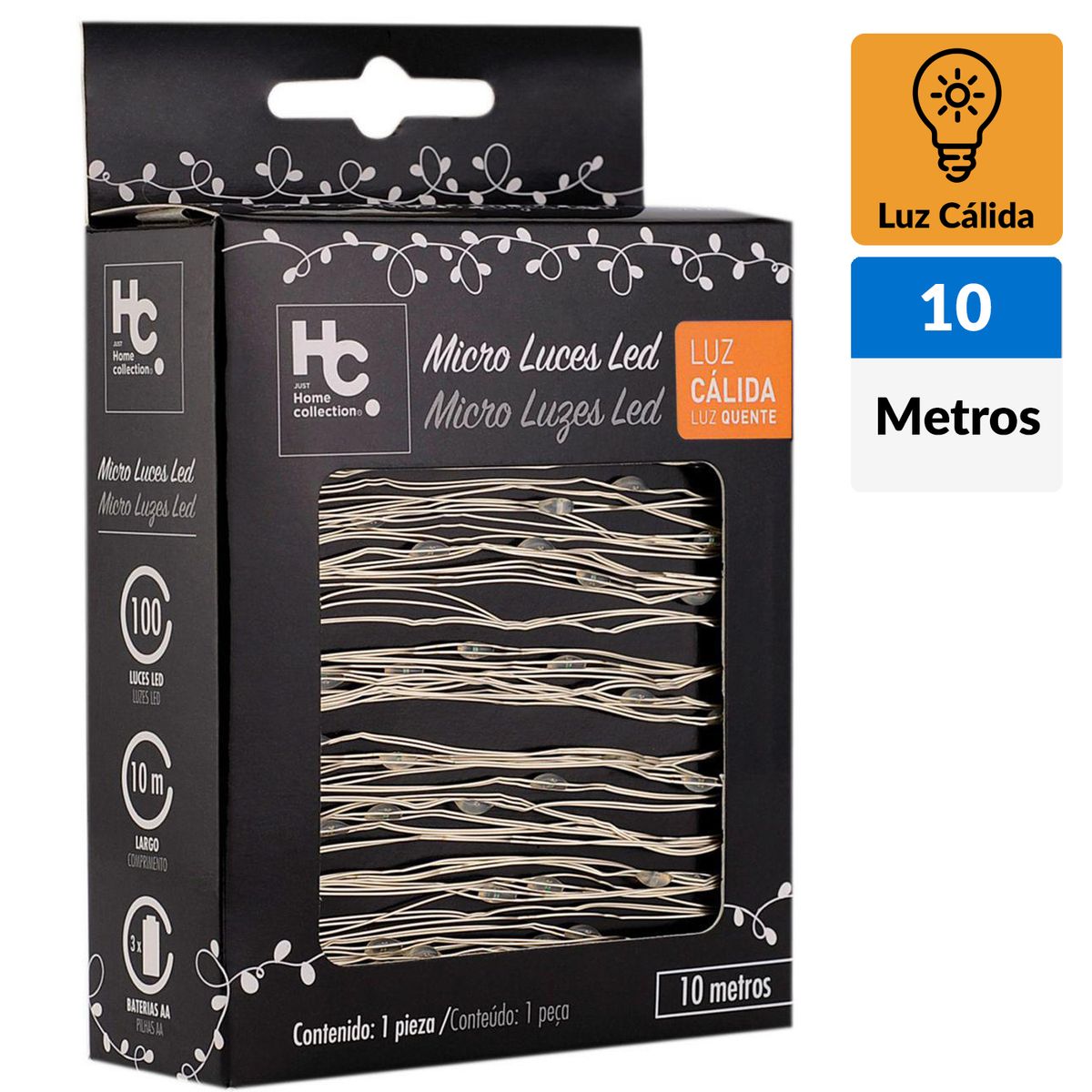 JUST HOME COLLECTION - Guirnalda micro led 10m luz cálida