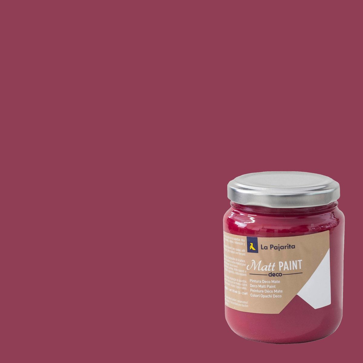 LA PAJARITA - Pintura Acrílica Deco Mate Rojo Indie Red 0.175 l