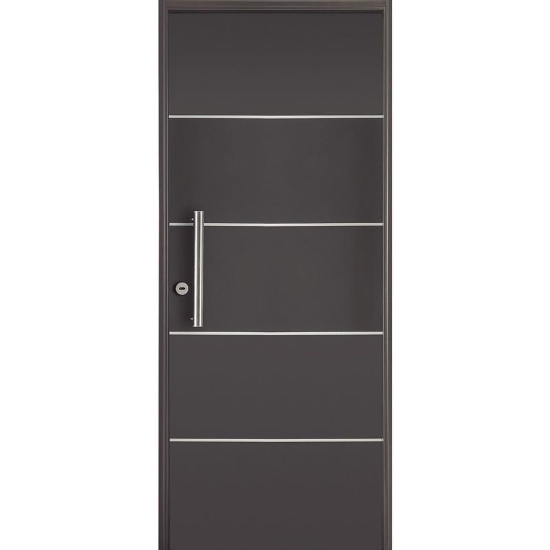 WINTEC - Puerta de acero Grafito apertura izquierda marco + cerradura