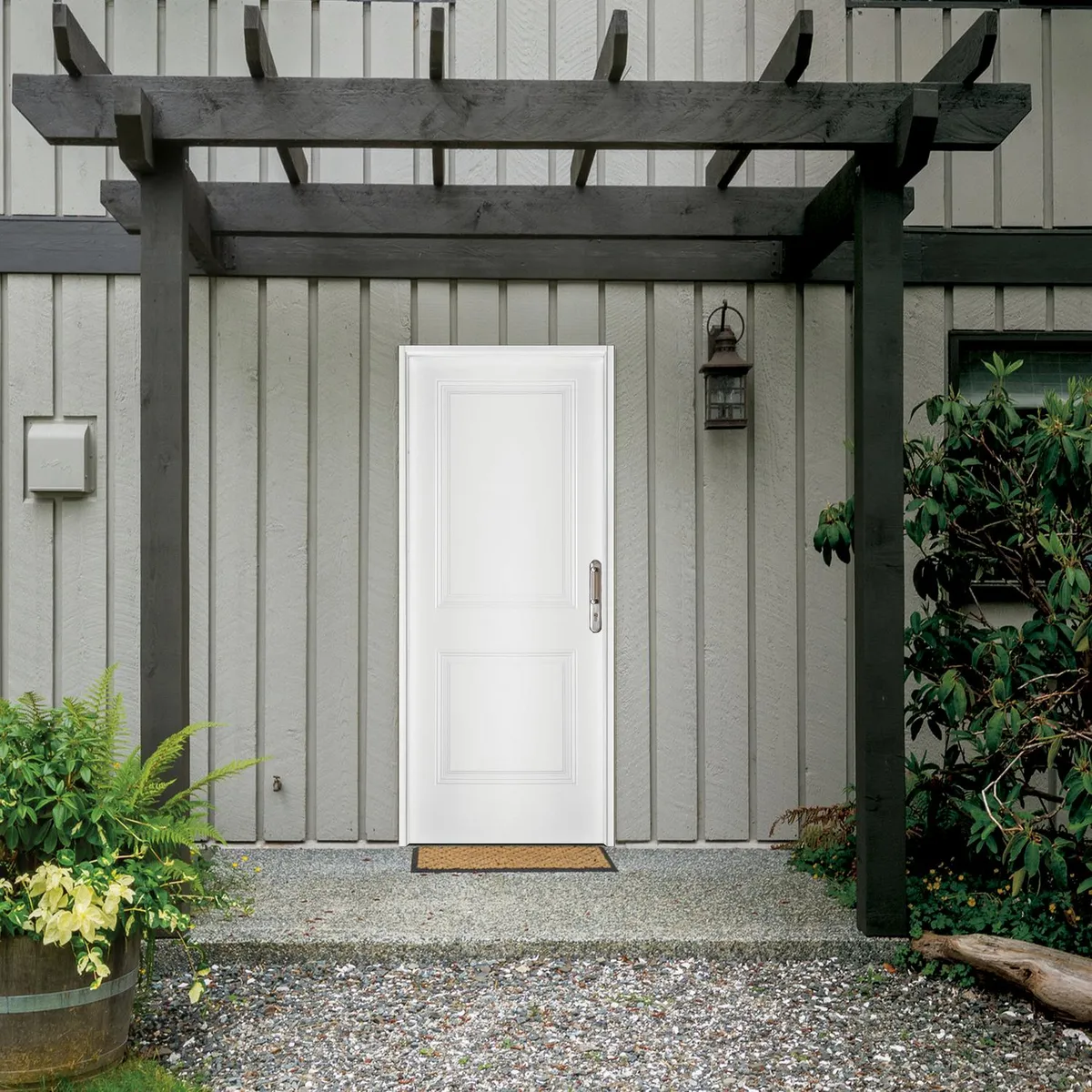 WINTEC - Puerta de acero apertura derecha con marco + cerradura