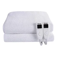 Calientacamas con Control Led Eléctrica Poliéster 2 plazas 140 W Blanco