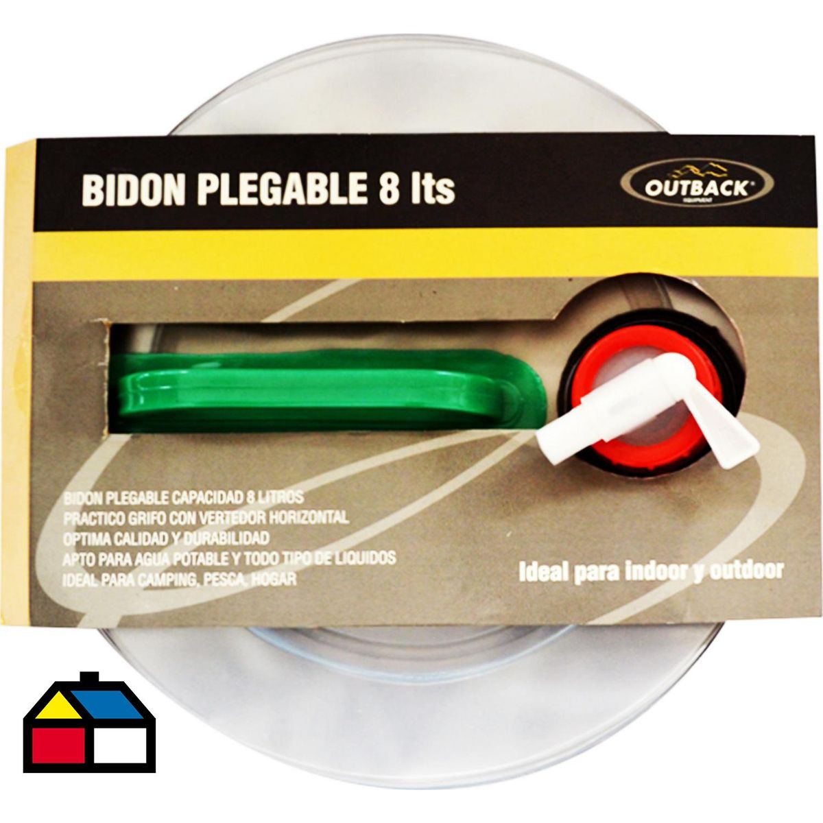 OUTBACK - Bidón de Agua Plegable Plástico 8 l Blanco