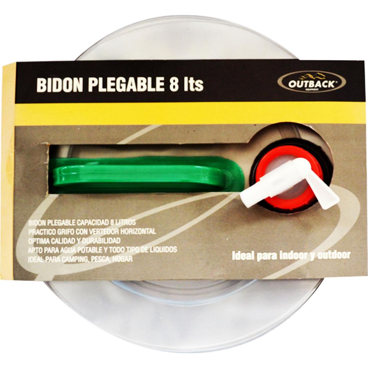 OUTBACK - Bidón de Agua Plegable Plástico 8 l Blanco